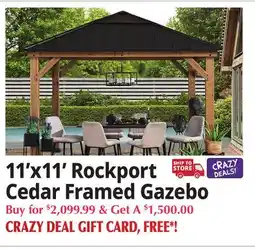 Ocean State Job Lot 11'x11' Rockport Cedar Framed Gazebo offer