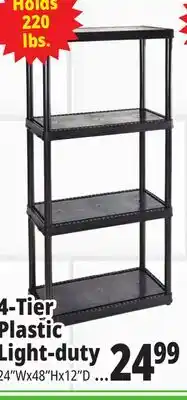 Ocean State Job Lot Maxit 4-Tier Plastic Shelving Unit 48 offer