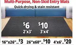 Ocean State Job Lot Multi-Purpose, Non-Skid Entry Mats offer