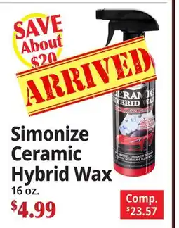 Ocean State Job Lot Simonize Ceramic Hybrid Wax offer