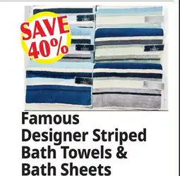 Ocean State Job Lot Famous Designer Striped Bath Towels & Bath Sheets offer