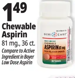 Ocean State Job Lot Chewable Aspirin offer