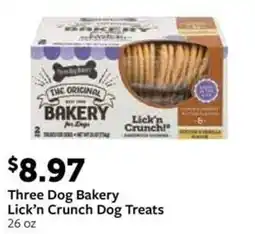 Fareway Three Dog Bakery Lick'n Crunch Dog Treats offer