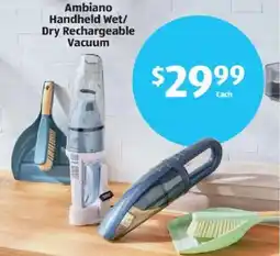 Aldi Ambiano Handheld Wet/ Dry Rechargeable Vacuum offer