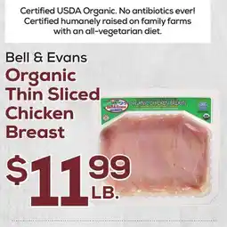 DeCicco & Sons Bell & Evans Organic Thin Sliced Chicken Breast offer