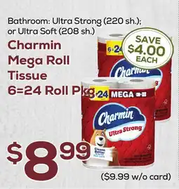 DeCicco & Sons Charmin Mega Roll Tissue 6=24 Roll Pkg offer