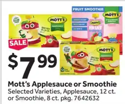 Stop&Shop Mott's Applesauce or Smoothie offer