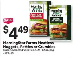 Stop&Shop MorningStar Farms Meatless Nuggets, Patties or Crumbles offer