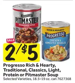 Stop&Shop Progresso Rich & Hearty, Traditional, Classics, Light, Protein or Pitmaster Soup offer