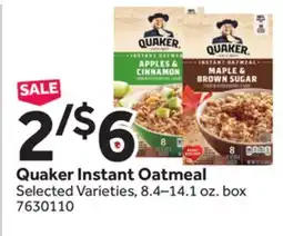 Stop&Shop Quaker Instant Oatmeal offer