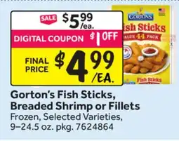 Stop&Shop Gorton's Fish Sticks, Breaded Shrimp or Fillets offer