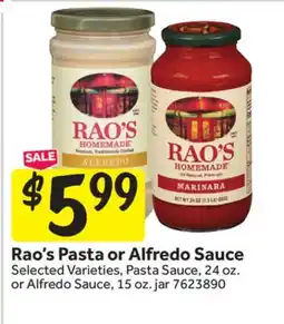 Stop&Shop Rao's Pasta or Alfredo Sauce offer