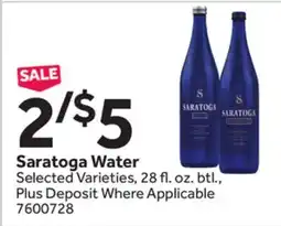 Stop&Shop Saratoga Water offer