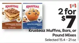 Weis Markets Krusteaz Muffins, Bars, or Pound Mixes offer