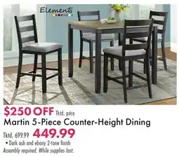 Boscov's Martin 5-Piece Counter-Height Dining offer