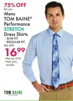 Boscov's Mens TOM BAINE Performance STRETCH Dress Shirts offer