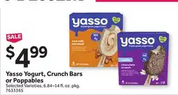 Stop&Shop Yasso Yogurt, Crunch Bars or Poppables offer