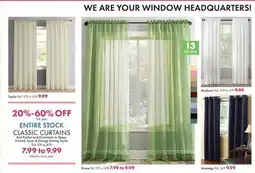 Boscov's ENTIRE STOCK CLASSIC CURTAINS offer