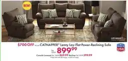 Boscov's CATNAPPER Lenny Lay-Flat Power-Reclining Sofa offer