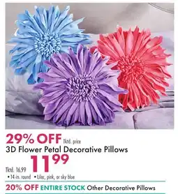 Boscov's 3D Flower Petal Decorative Pillows offer