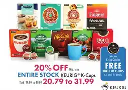 Boscov's ENTIRE STOCK KEURIG K-Cups offer