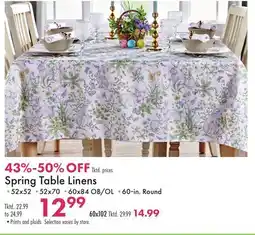 Boscov's Spring Table Linens offer