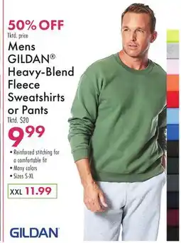 Boscov's Mens GILDAN Heavy-Blend Fleece Sweatshirts or Pants offer