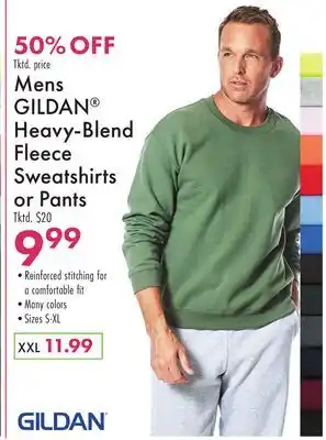Boscov's Mens GILDAN Heavy-Blend Fleece Sweatshirts or Pants offer
