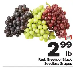 Weis Markets Red, Green, or Black Seedless Grapes offer