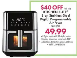 Boscov's KITCHEN ELITE 8-qt. Stainless-Steel Digital Programmable Air Fryer offer