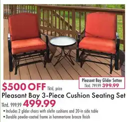 Boscov's Pleasant Bay 3-Piece Cushion Seating Set offer