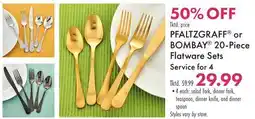 Boscov's PFALTZGRAFF or BOMBAY 20-Piece Flatware Sets offer