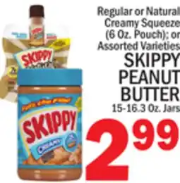 C Town SKIPPY PEANUT BUTTER 15-16.3 Oz. Jars offer
