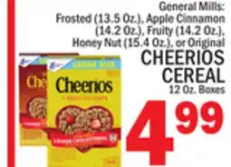 C Town GENERAL MILLS CHEERIOS CEREAL 12 OZ. BOXES offer