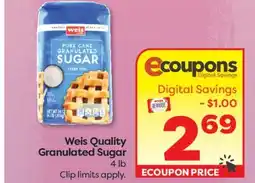 Weis Markets Weis Quality Granulated Sugar offer