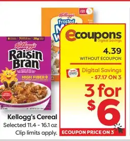 Weis Markets Kellogg's Cereal offer