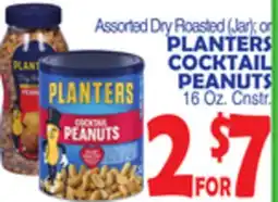 Bravo Supermarkets PLANTERS COCKTAIL PEANUTS 16 Oz. Cnstr offer