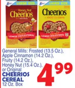 Bravo Supermarkets CHEERIOS CEREAL 12 Oz. Box offer