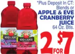 Bravo Supermarkets APPLE & EVE CRANBERRY JUICE offer