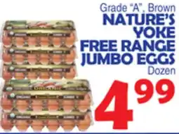 Bravo Supermarkets NATURE'S YOKE FREE RANGE JUMBO EGGS offer
