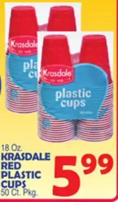 Bravo Supermarkets KRASDALE RED PLASTIC CUPS offer