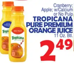 Bravo Supermarkets TROPICANA PURE PREMIUM ORANGE JUICE offer