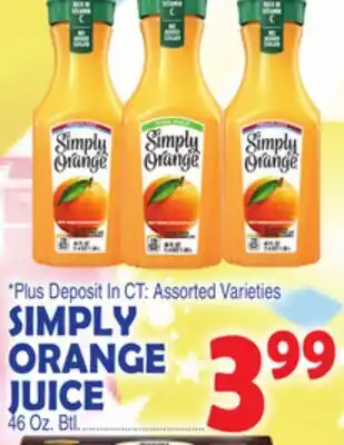 Bravo Supermarkets SIMPLY ORANGE JUICE offer