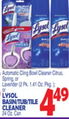 Bravo Supermarkets LYSOL BASIN/TUB/TILE CLEANER 24 Oz. Can offer