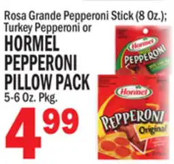 Bravo Supermarkets HORMEL HORMEL PEPPERONI PEPPERONI PILLOW PACK PILLOW PACK 5-6 Oz. Pkg. 6 Oz offer
