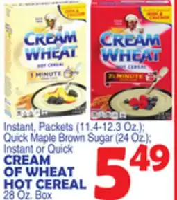 Bravo Supermarkets CREAM OF WHEAT HOT CEREAL 28 Oz. Box offer