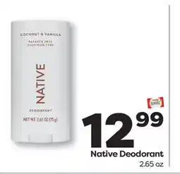 Weis Markets Native Deodorant offer