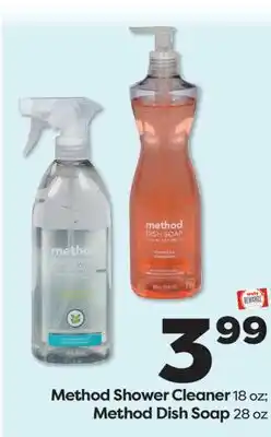 Weis Markets Method Shower Cleaner 18 oz Method Dish Soap 28 oz offer