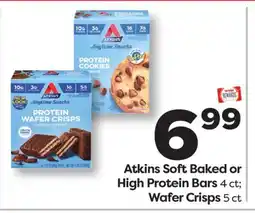 Weis Markets Atkins Soft Baked or High Protein Bars 4 ct Wafer Crisps 5 ct offer