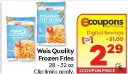 Weis Markets Weis Quality Frozen Fries offer